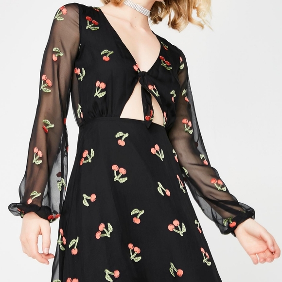 🍒NWT🍒 FL&L CHERRY PRINT DRESS - Picture 9 of 12